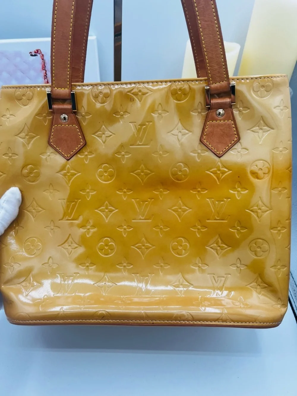 Louis Vuitton Vernis Houston Monogram Tote with COA